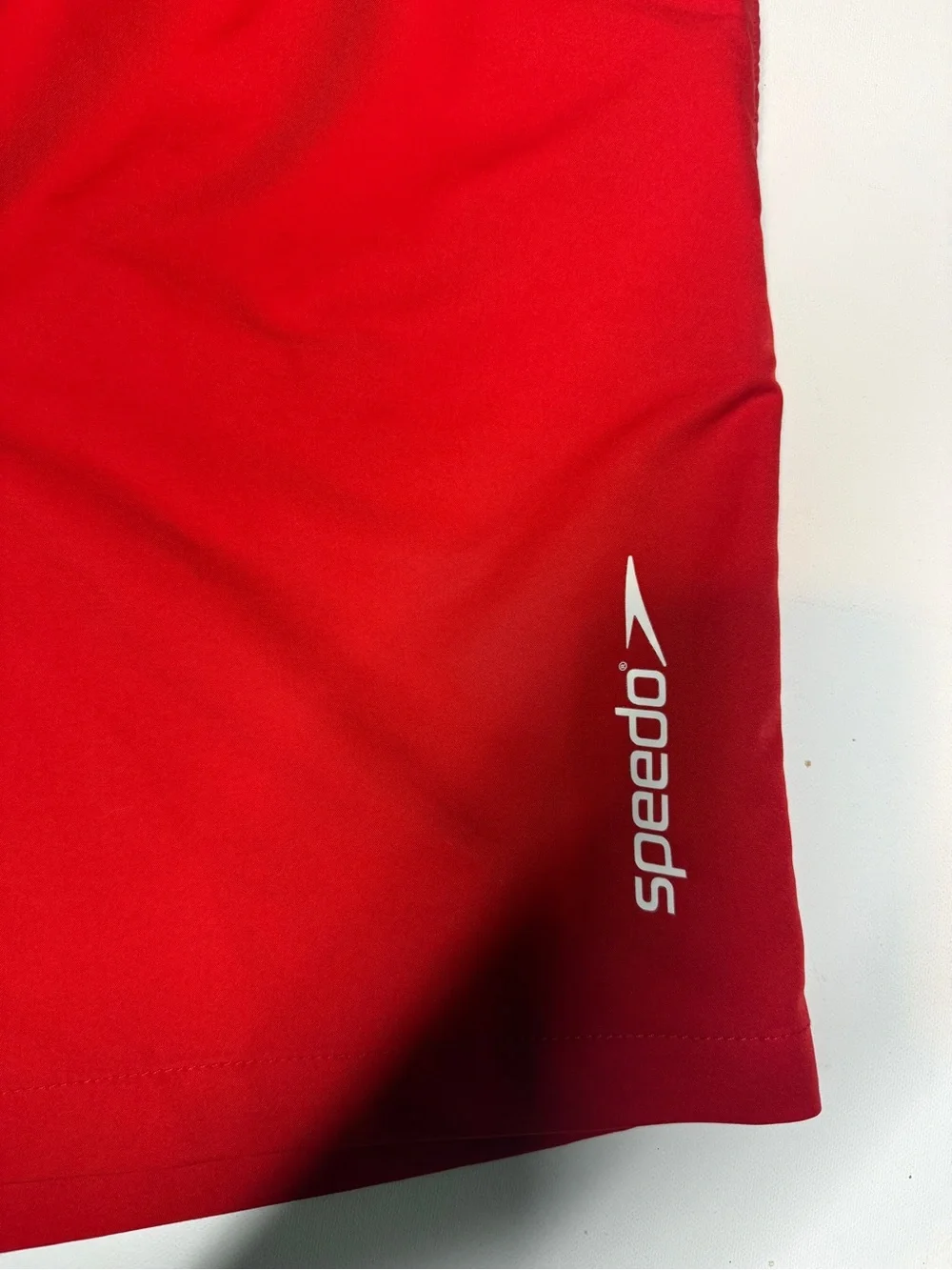 Speedo Red Athletic Swim Shorts with Contrast Drawcord